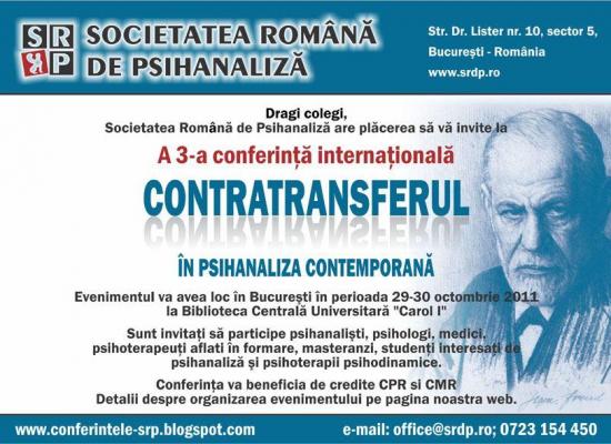 Conferinta Internationala de Psihanaliza Contratransferul in psihanaliza contemporana
