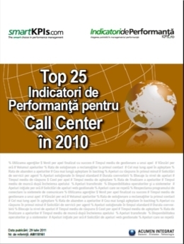 IndicatoridePerformanta.ro anunta lansarea raportului „Top 25 Indicatori de Performanta pentru Call Center in 2010”