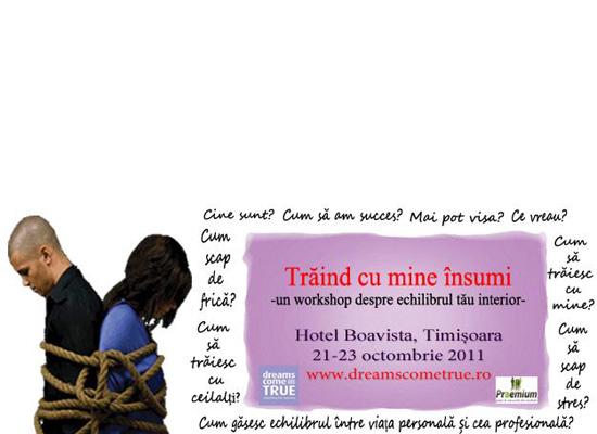 Primul proiect national de dezvoltare personala si coaching - Traind cu mine insumi, debuteaza in Timisoara